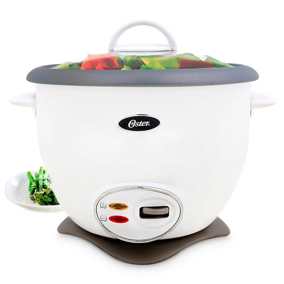 OSTER 7 CUP RICE COOKER WITH GLASS LID, COOL TOUCH HANDLE . AUTOMATIC SHUT OFF  AND KEEP WARM FUNCTION