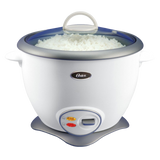 OSTER 7 CUP RICE COOKER WITH GLASS LID, COOL TOUCH HANDLE . AUTOMATIC SHUT OFF  AND KEEP WARM FUNCTION