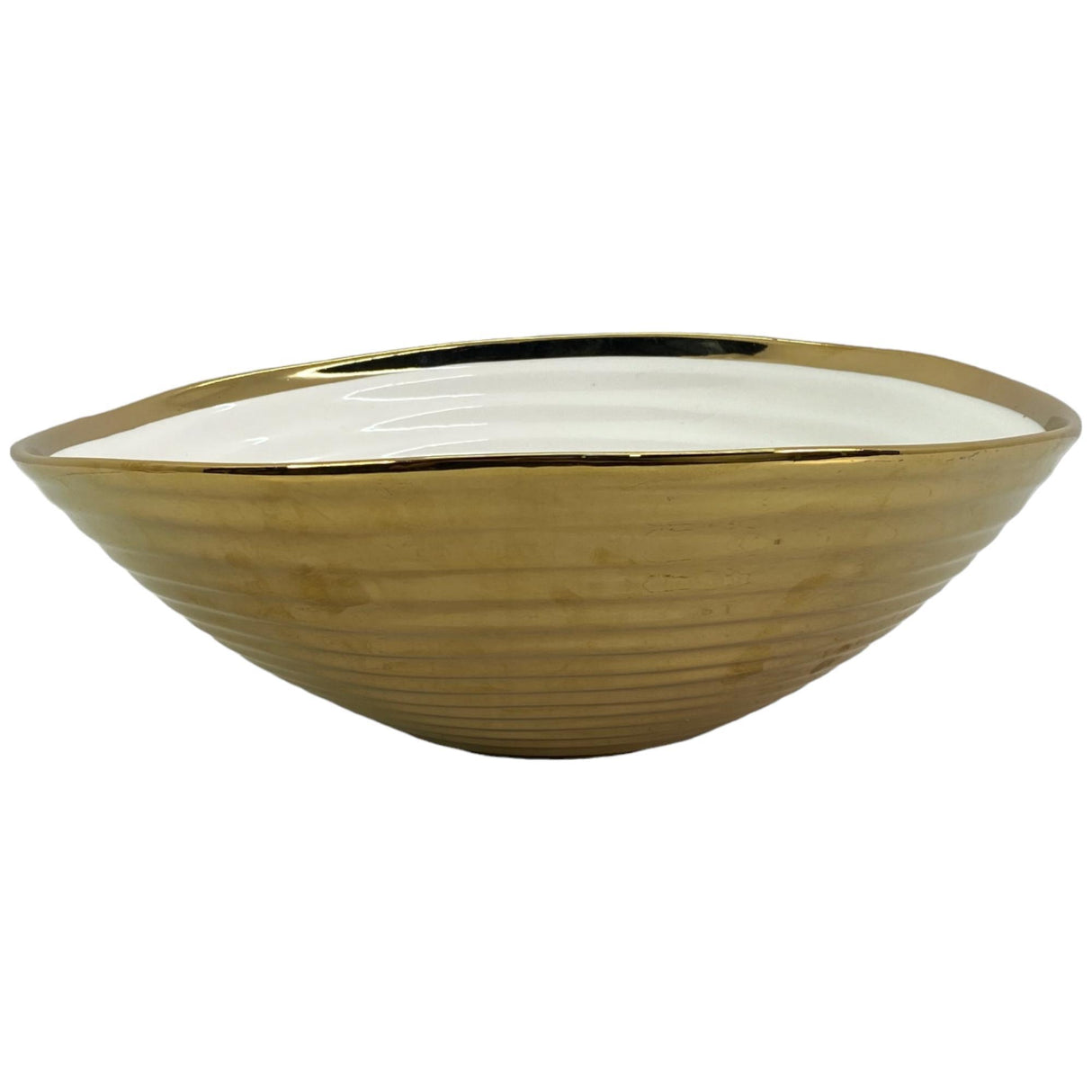 SILVERY GOLD GOLD BOWL 32.5 X 31 X 10.5  CM