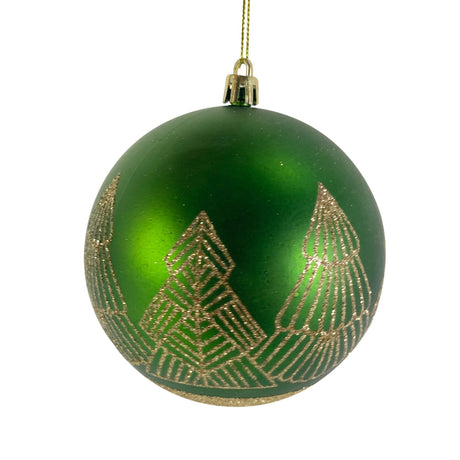 GREEN SEASONAL BALL ORNAMENT