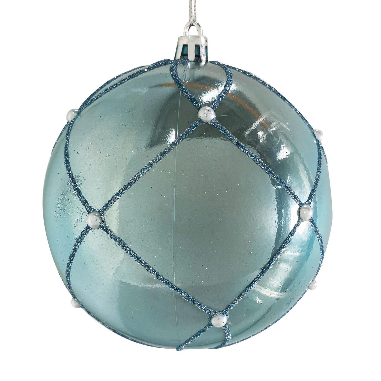 BLUE SEASONAL BALL ORNAMENT