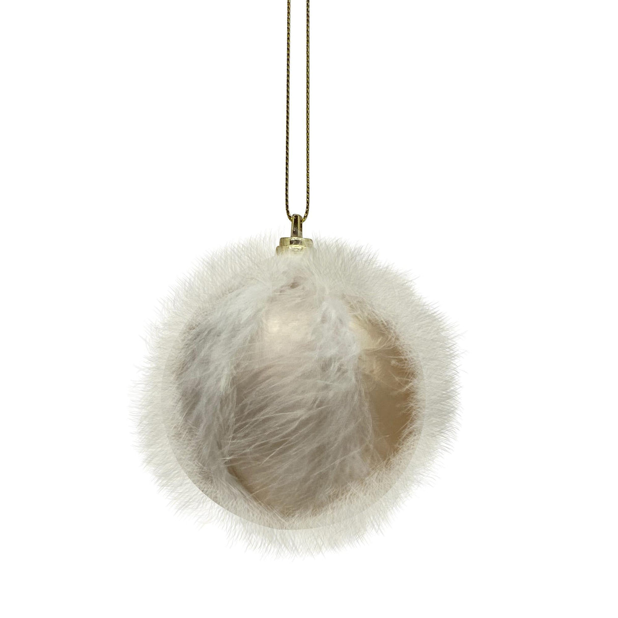 WHITE SEASONAL BALL ORNAMENT