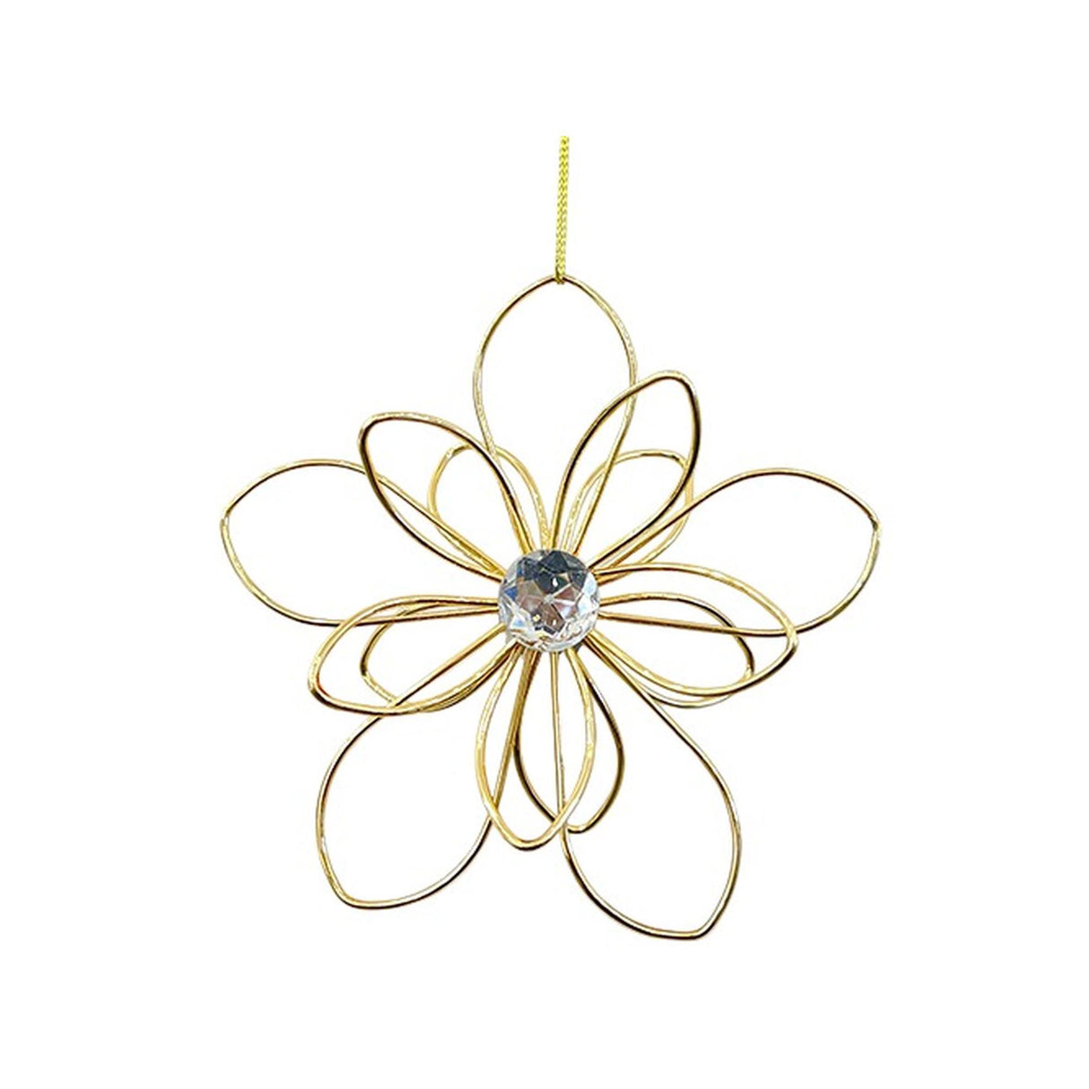 GOLD SEASONAL FLOWER ORNAMENT