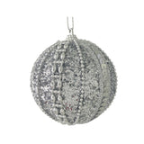 SILVER SEASONAL BALL ORNAMENT