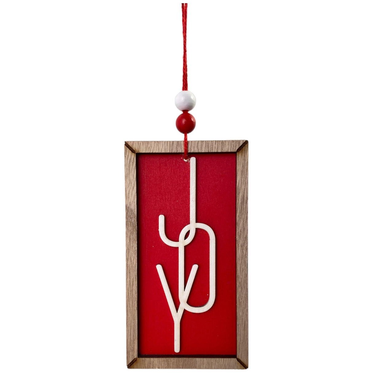 RED SEASONAL JOY ORNAMENT