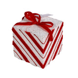 WHITE SEASONAL GIFT BOX ORNAMENT