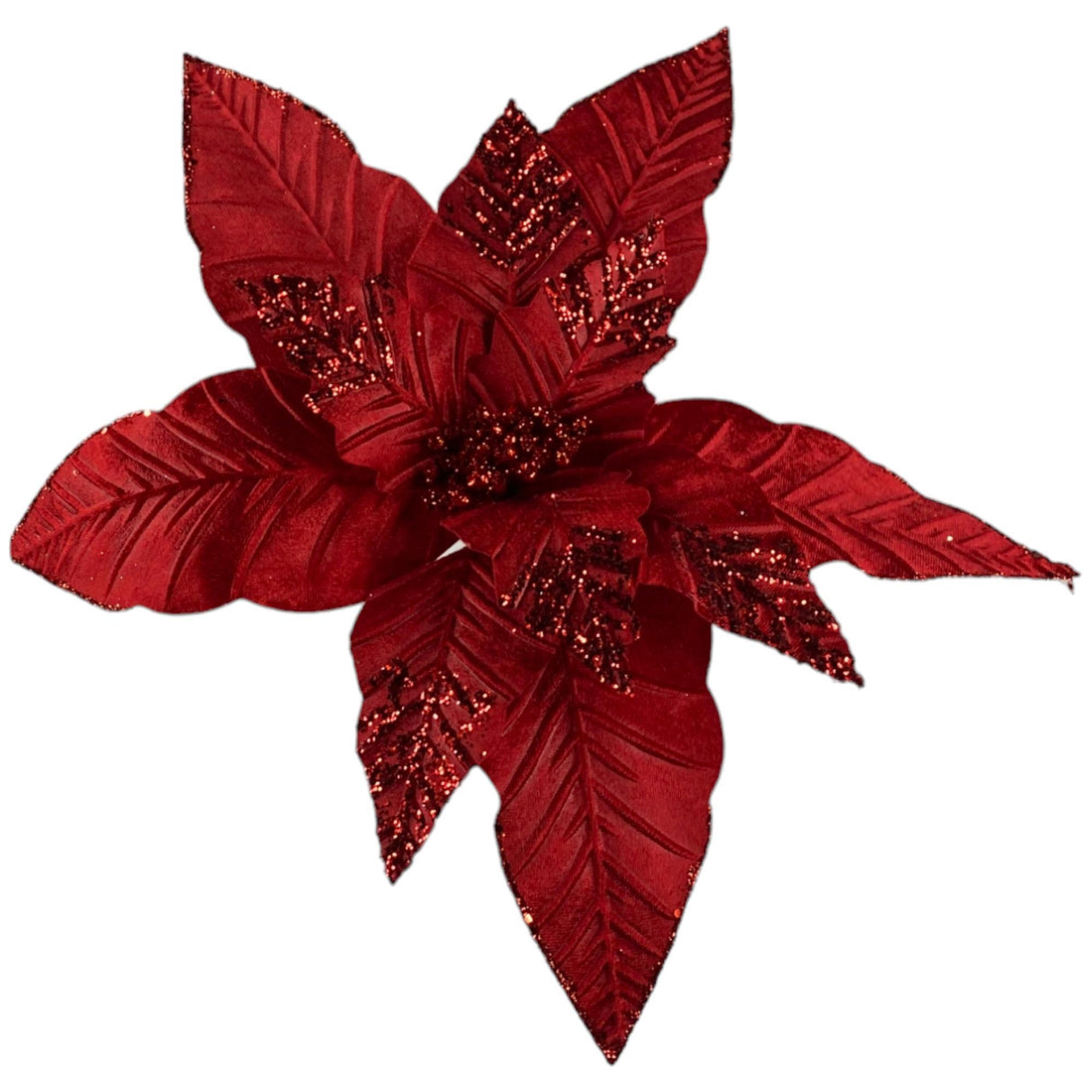 RED SEASONAL FLOWER ORNAMENT