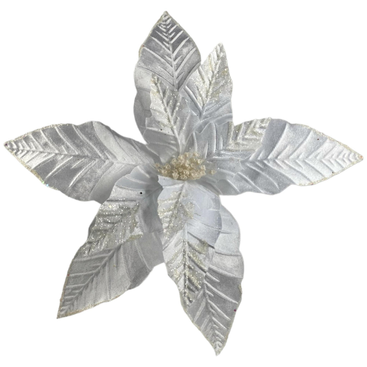 WHITE SEASONAL FLOWER ORNAMENT