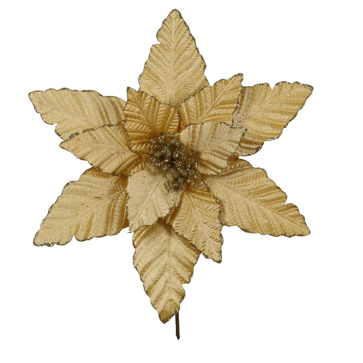 GOLD SEASONAL FLOWER ORNAMENT