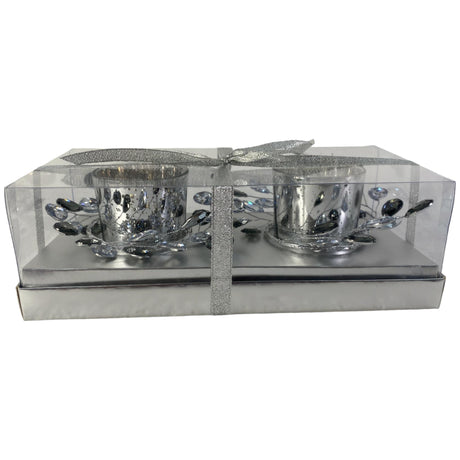 SILVER SEASONAL CANDLE HOLDER