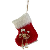 RED SEASONAL STOCKING ORNAMENT