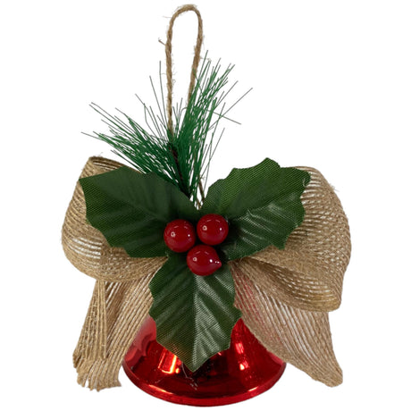 RED SEASONAL BELL ORNAMENT