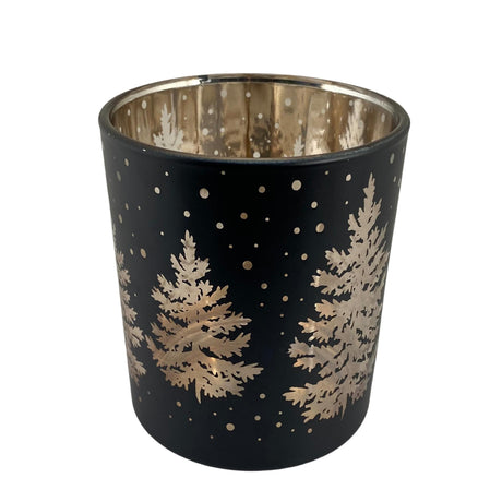 BLACK SEASONAL CANDLE HOLDER