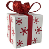 RED SEASONAL GIFT BOX ORNAMENT