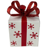 RED SEASONAL GIFT BOX ORNAMENT