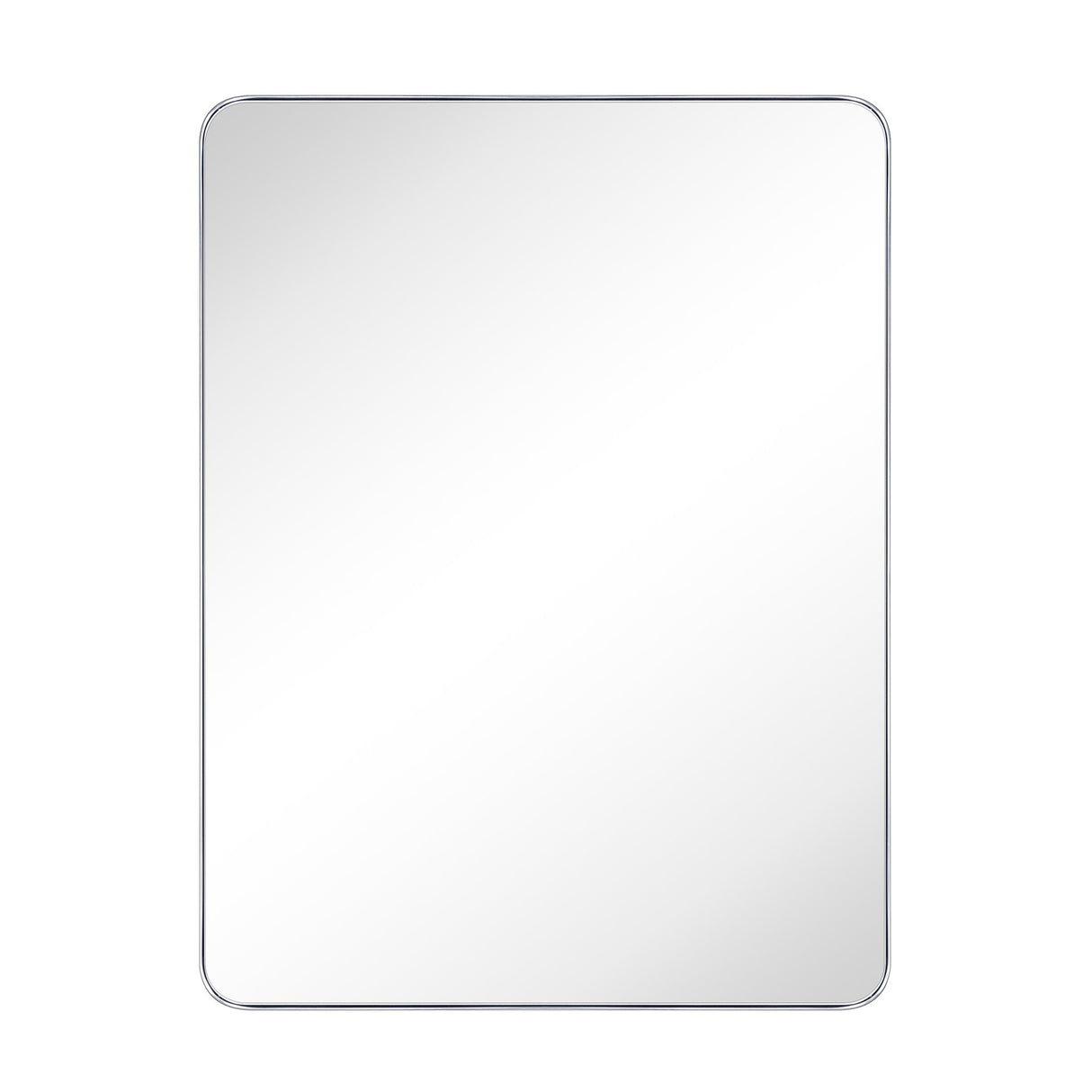 SILVER RECTANGULAR CURVED EDGE WALL MIRROR