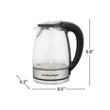 HAMILTON BEACH 1.7L ELECTRIC KETTLE WITH 6 TEMPERATURE PRESETS, AUTO SHUT OFF AND CORDLESS SERVING