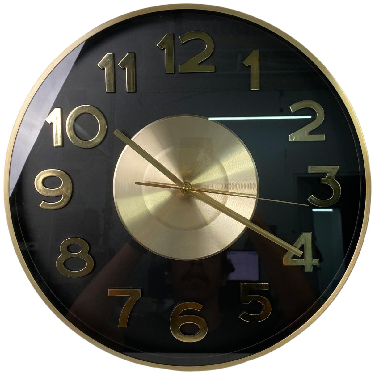 SILVERY GOLD BLACK CLOCK 40 X 4.5 X 40  CM