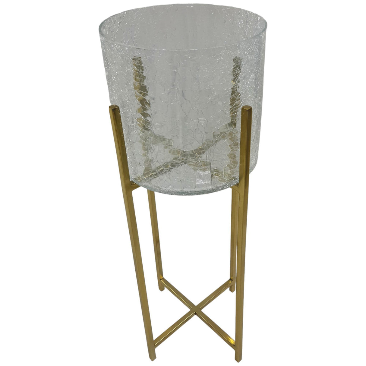 SILVERY GOLD GOLD PLANTER 28 X 28 X 103  CM