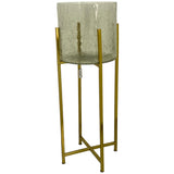 SILVERY GOLD GOLD PLANTER 28 X 28 X 73  CM