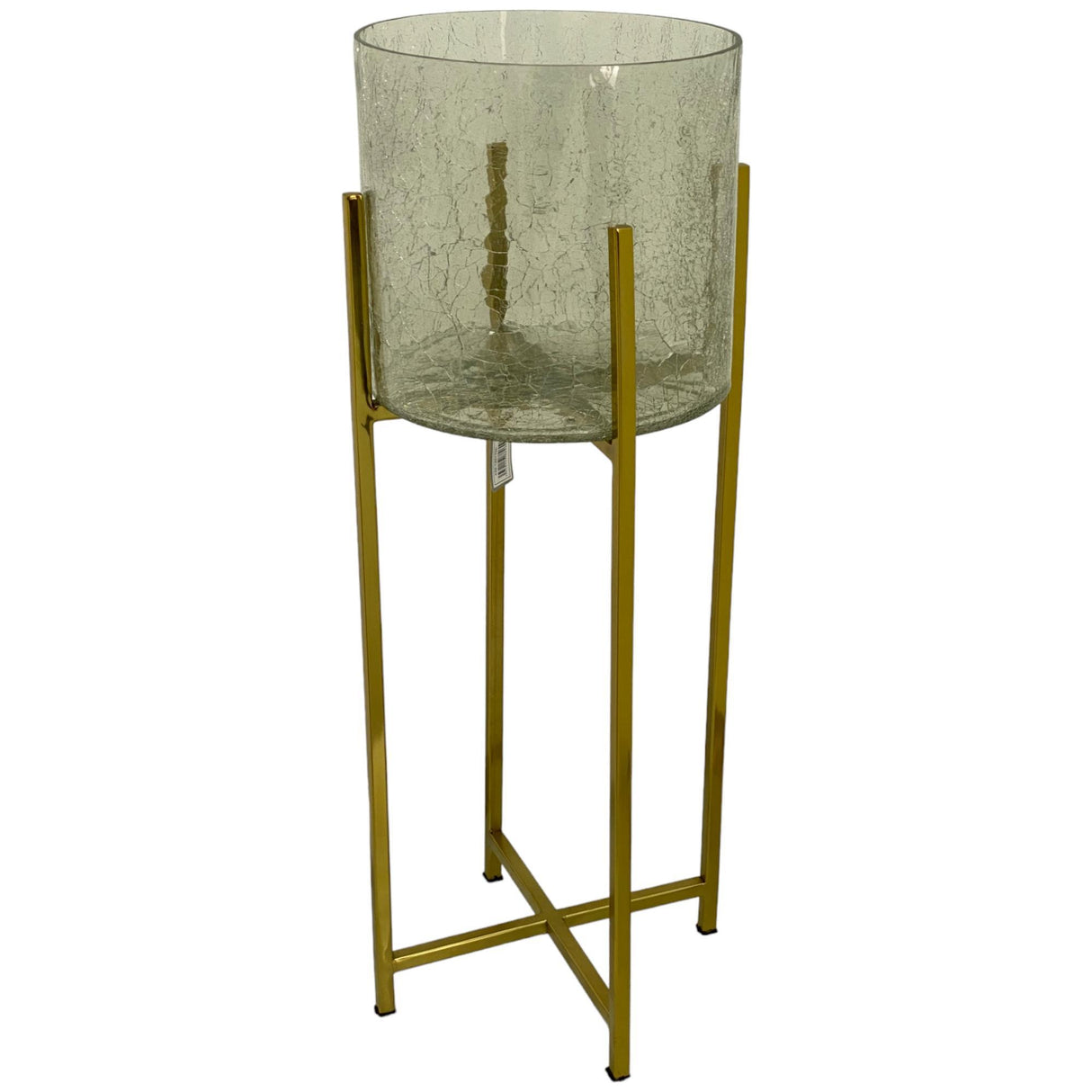 SILVERY GOLD GOLD PLANTER 28 X 28 X 73  CM