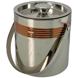 MODERN INDUSTRIAL SILVER COOLER WITH LID  15.5 X 15.5 X 15.5 CM