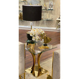 SILVERY GOLD BLACK LAMP 35.5 X 35.5 X 75  CM