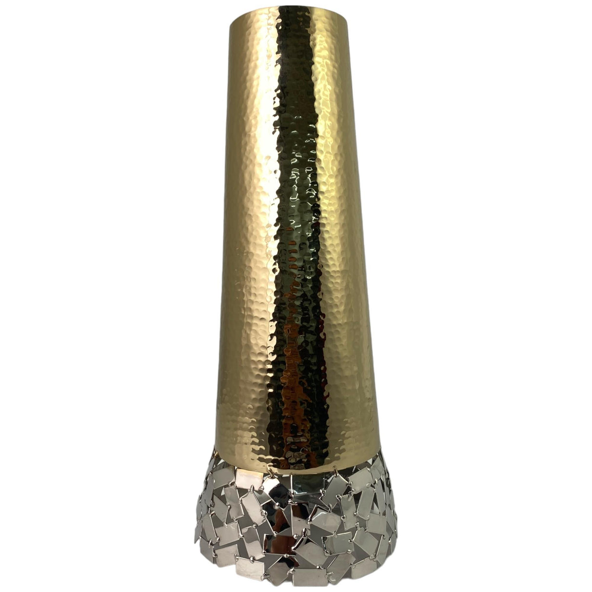 SILVERY GOLD GOLD VASE 14 X 14 X 35  CM