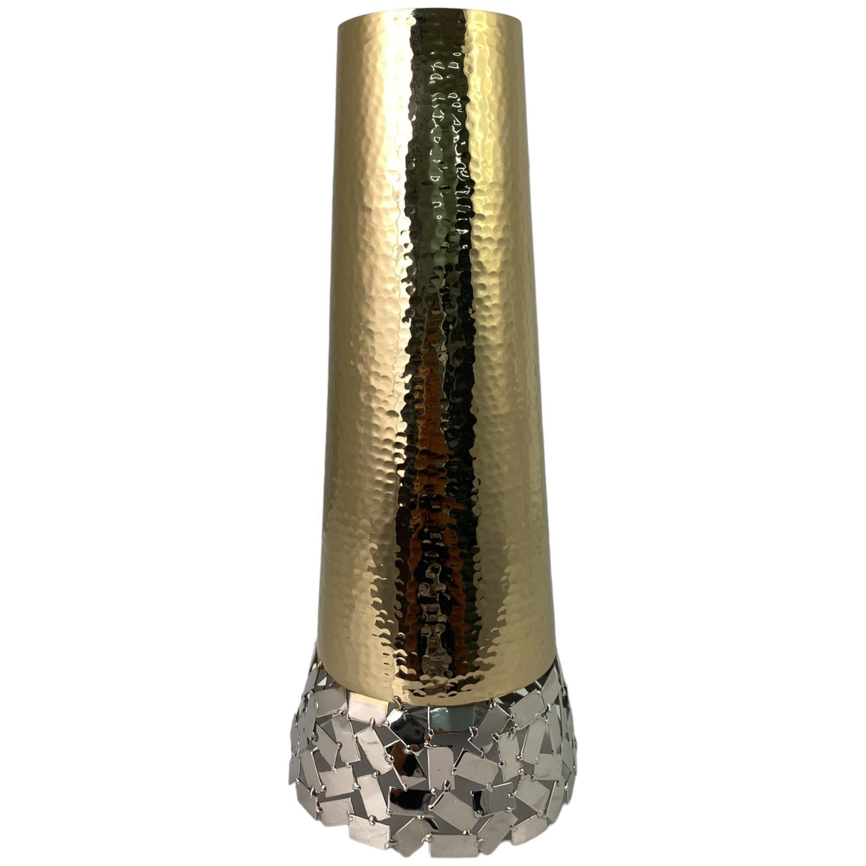 SILVERY GOLD GOLD VASE 14 X 14 X 35  CM