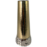 SILVERY GOLD GOLD VASE 14 X 14 X 35  CM