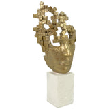 BLUE HEAVEN GOLD SCULPTURE 16.8 X 9.8 X 38.6  CM