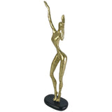 SILVERY GOLD BLACK SCULPTURE 14 X 7.5 X 42.4  CM