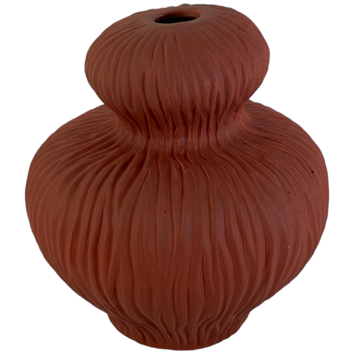 ARTSY AUBURN ORANGE VASE 22 X 22 X 24 CM