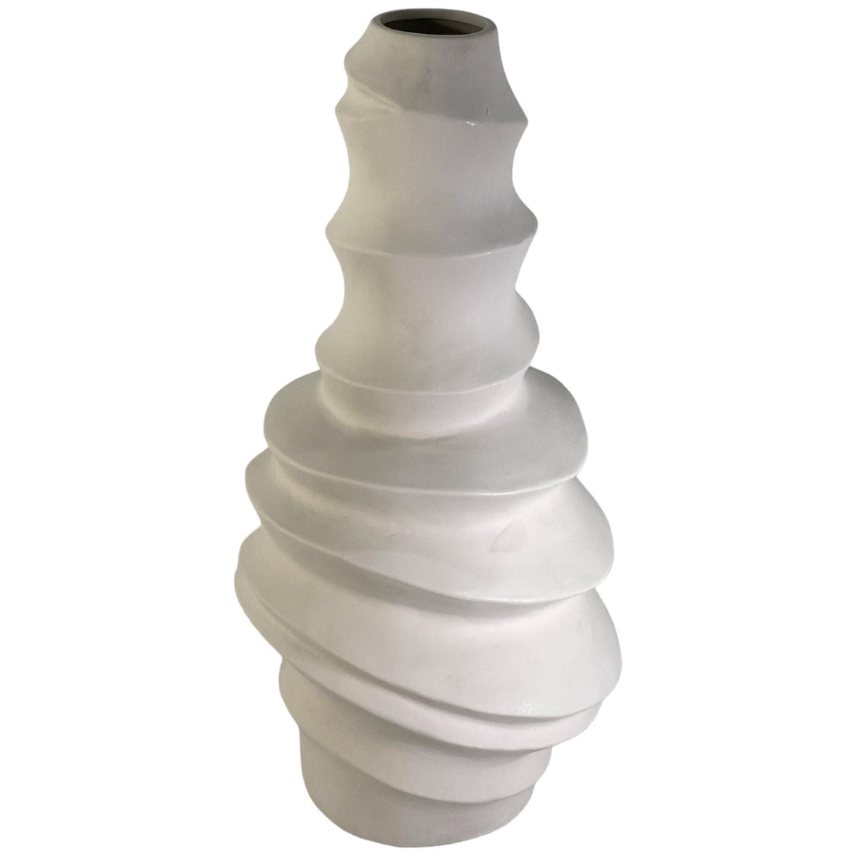 MODERN INDUSTRIAL WHITE VASE 27 X 27 X 56 CM