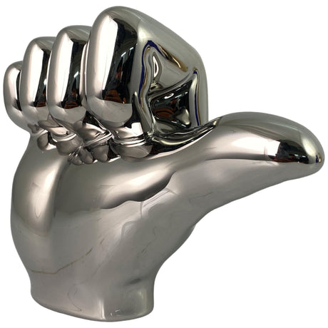 ARTSY AUBURN SILVER SCULPTURE 15.5 X 7 X 13  CM