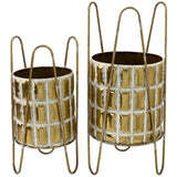 GOLDEN STYLE GOLD PLANTER 29.9 X 29.9 X 85  CM