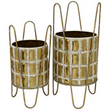 GOLDEN STYLE GOLD PLANTER 29.9 X 29.9 X 85  CM