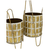 GOLDEN STYLE GOLD PLANTER 29.9 X 29.9 X 85  CM