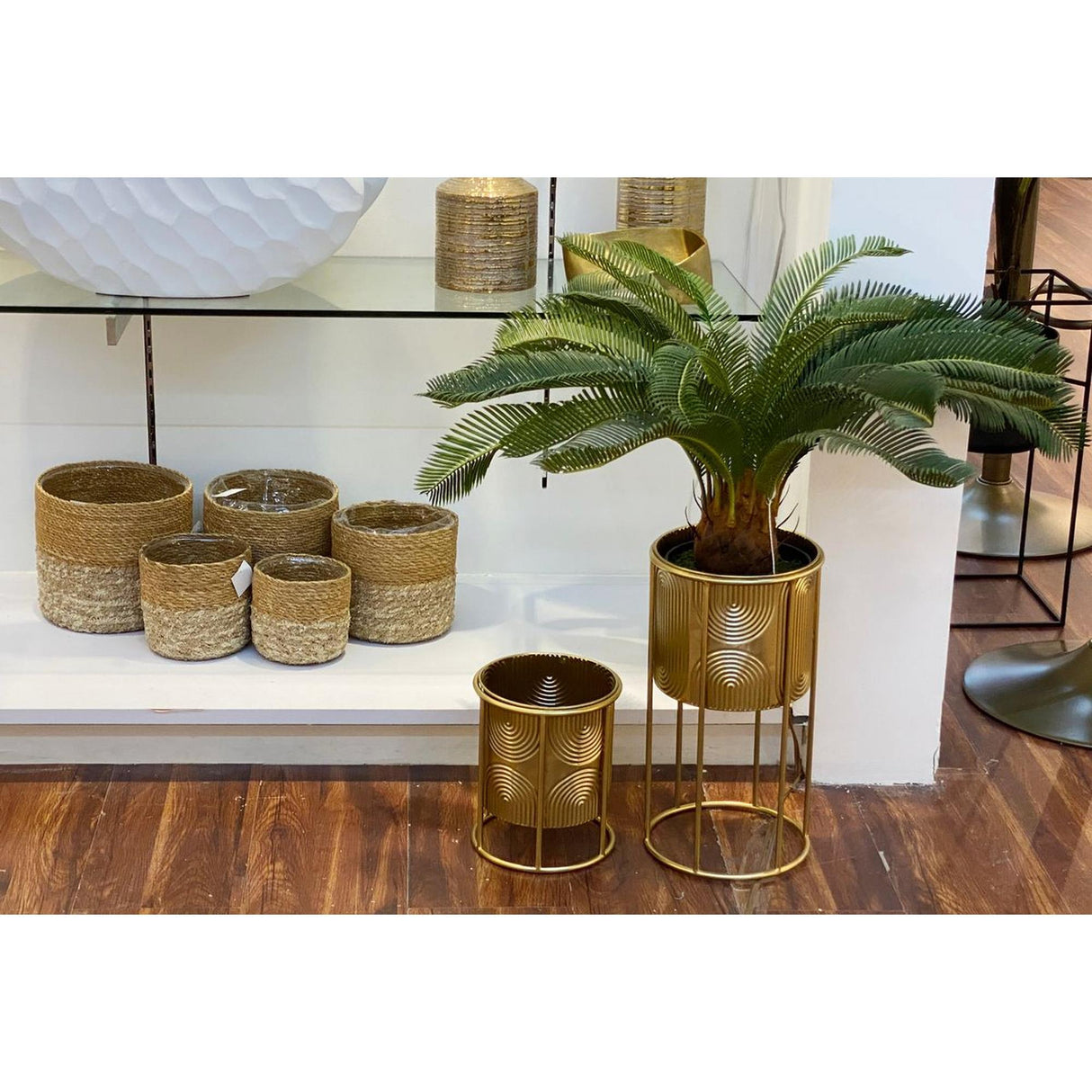 WABI SABI LUXURY GOLD PLANTER 21 X 21 X 40 CM