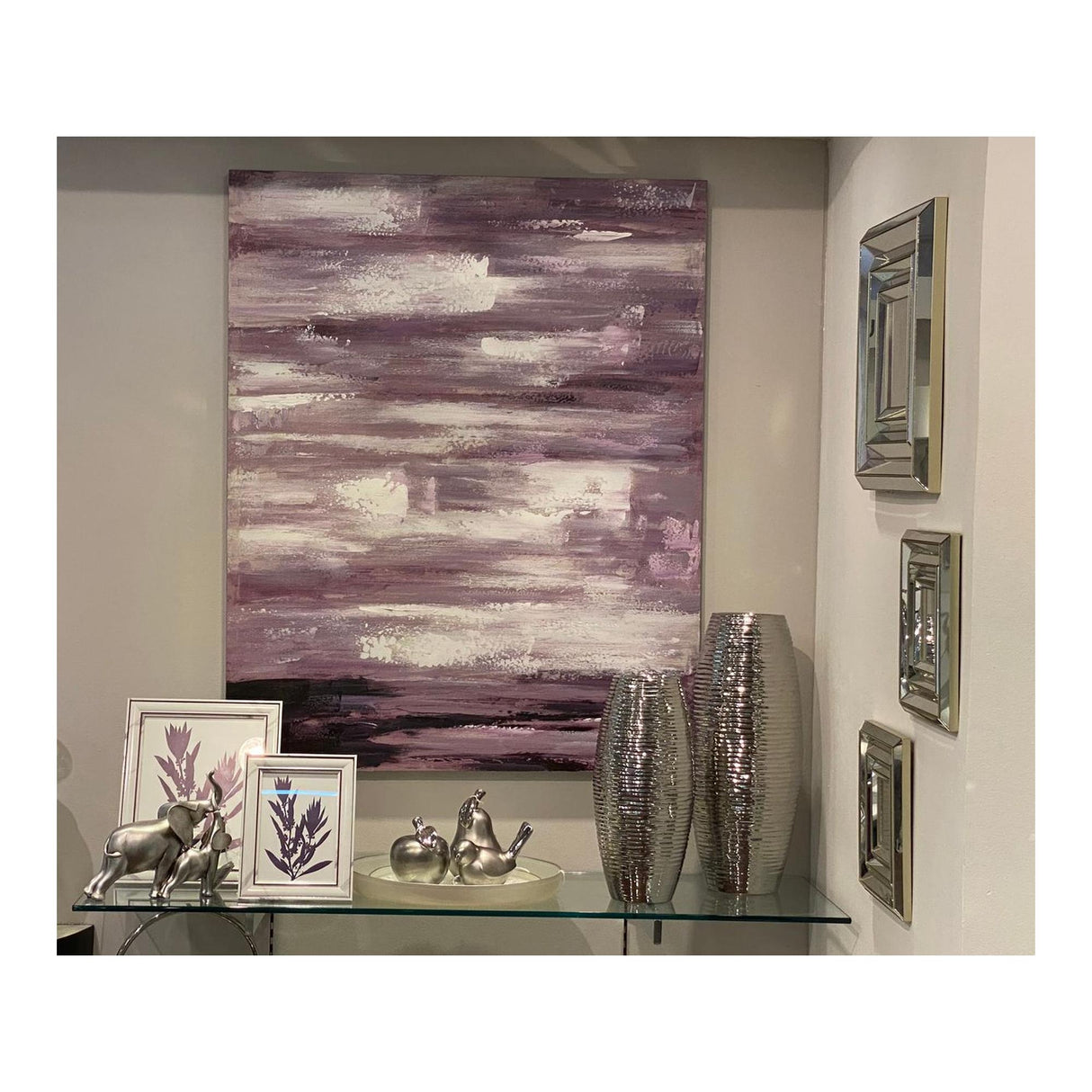 MIDNIGHT PLUM PURPLE ART WORK 80 X 3 X 100 CM