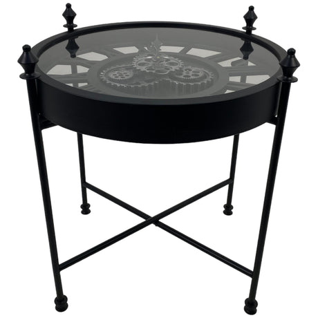 MODERN INDUSTRIAL BLACK COFFEE TABLE 63 X 63 X 67  CM