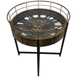 MODERN INDUSTRIAL BLACK COFFEE TABLE 54 X 54 X 59  CM