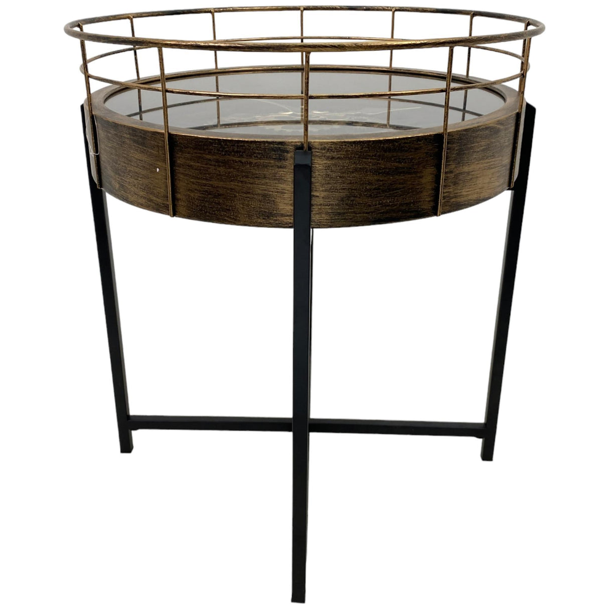 MODERN INDUSTRIAL BLACK COFFEE TABLE 54 X 54 X 59  CM