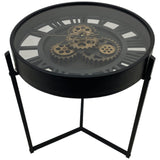 MODERN INDUSTRIAL BLACK COFFEE TABLE 49 X 49 X 56  CM