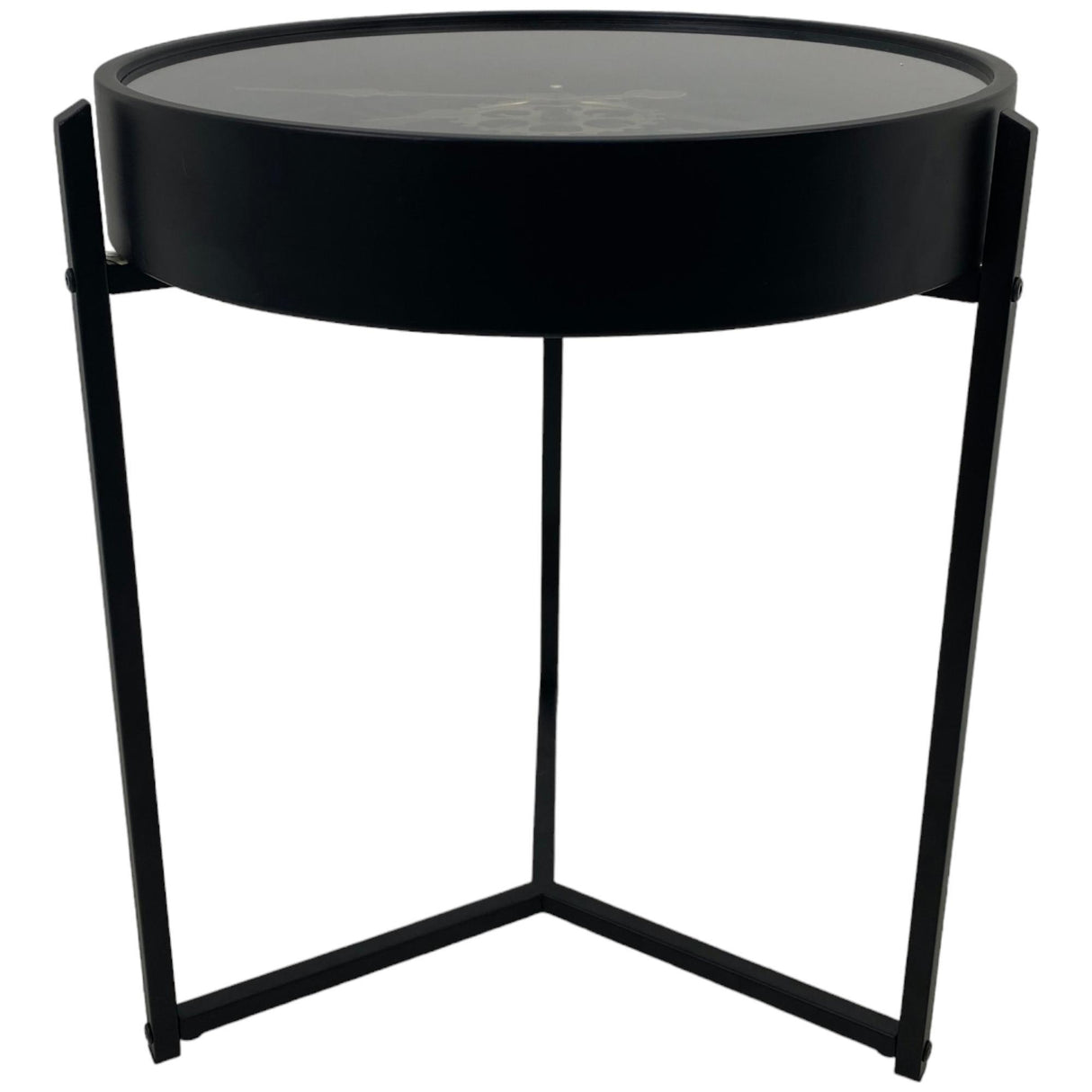 MODERN INDUSTRIAL BLACK COFFEE TABLE 49 X 49 X 56  CM