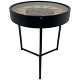 MODERN INDUSTRIAL BLACK COFFEE TABLE 49 X 49 X 54  CM