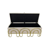 BOMBAY LUXE CREAM BENCH 110.5 X 40.5 X 46  CM