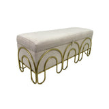 BOMBAY LUXE CREAM BENCH 110.5 X 40.5 X 46  CM