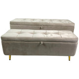 SILVERY GOLD CREAM STORAGE BENCH 119 X 38.5 X 48  CM