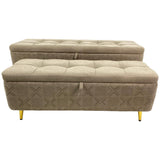 BOMBAY LUXE BEIGE BENCH 119 X 38.5 X 48  CM